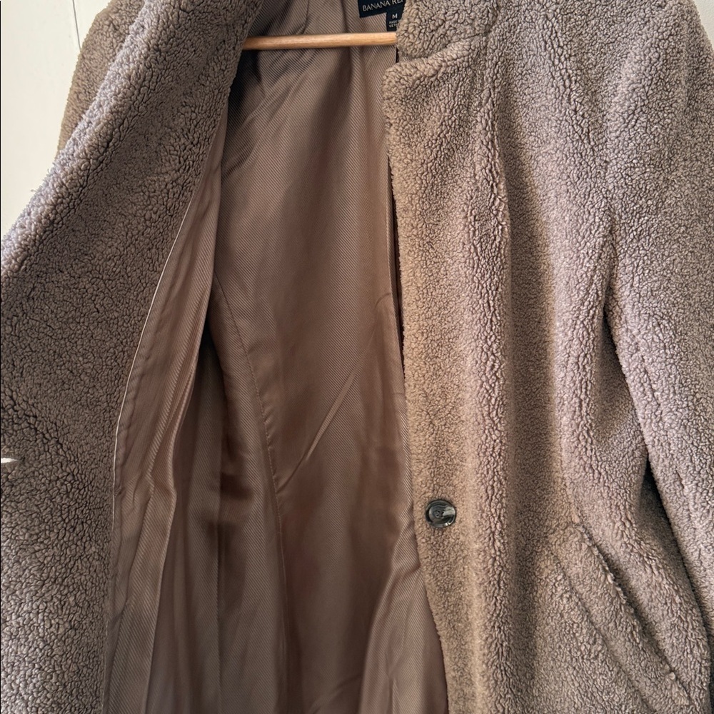 Banana Republic Women's Brown Teddy Coat - Picture 6 of 6